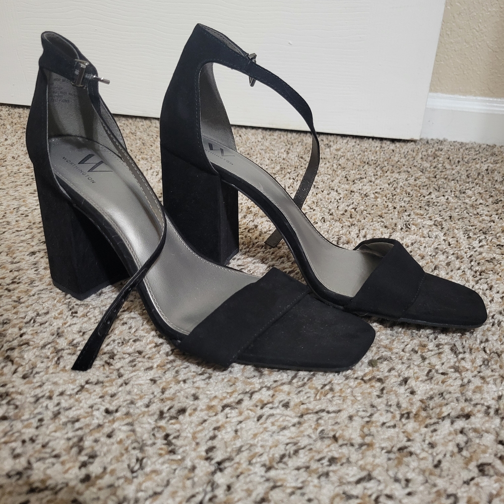 Worthington Black Strappy Heels